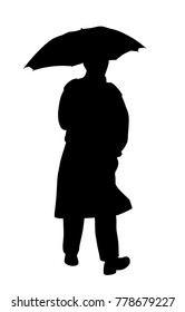 Man in raincoat with an umbrella