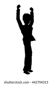 man with raised arms icon