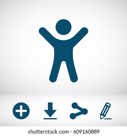 Man With Raised Arms Icon