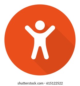 man with raised arms icon