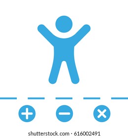 man with raised arms icon