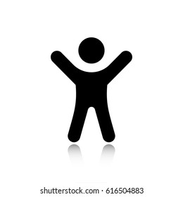 Man With Raised Arms Icon