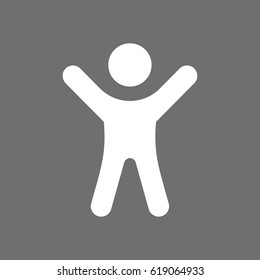 man with raised arms icon