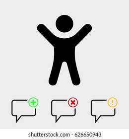 man with raised arms icon