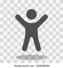 man with raised arms icon