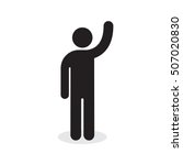 Man raised hand icon, vector simple isolated illustration.