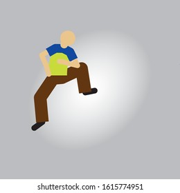man with a raised leg is vector illustration
