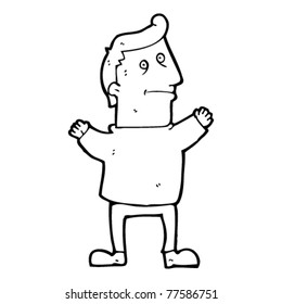hombre levantando caricatura de armas