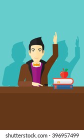 Man raising his hand.