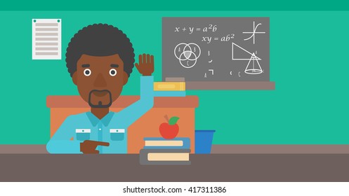 Man raising his hand.