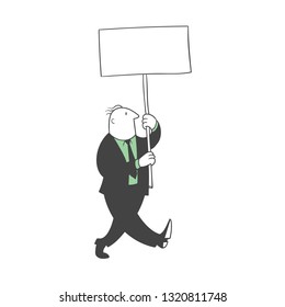 Man rally with a sign.