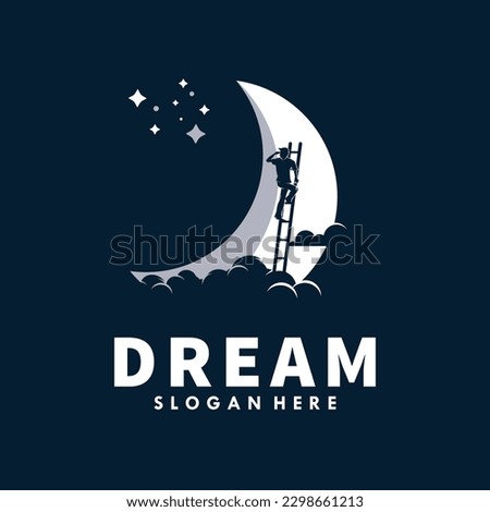 A man Reaching Dream Logo Design Template