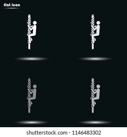 Man reaching the goal grayscale vector icon.