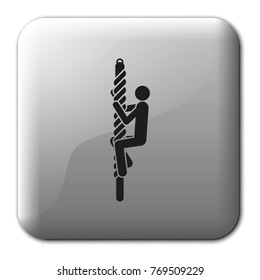 Man reaching the goal vector icon.