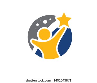 A Man Reaching Stars Vector