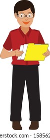 Man Read Document Vector Catroon Stock Vector (Royalty Free) 1585627111 ...