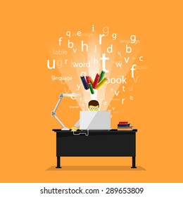 Man reading behind a computer