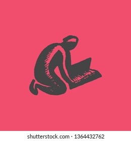 A man is reading a book.