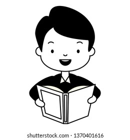 man reading book