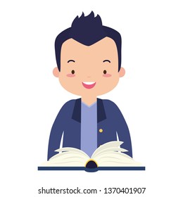man reading book