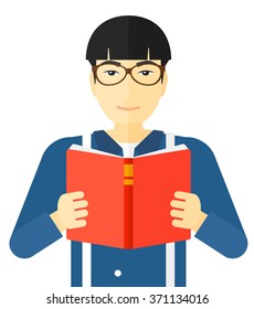 Man reading book.