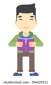 Hombre leyendo libro.