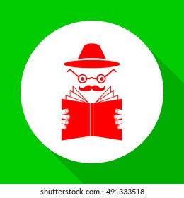man reading a book