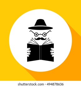 man reading a book