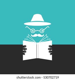 man reading a book