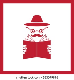 man reading a book