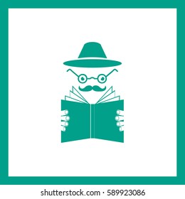 man reading a book