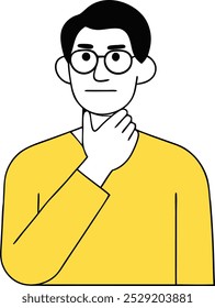 man reading book and find idea concept illustration