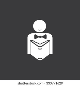 Man reading book flat sign icon