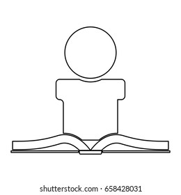 Man reading book   icon .