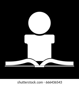 Man reading book   icon .