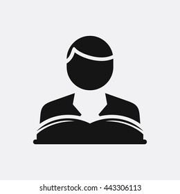 Man reading book icon illustration isolated vector sign symbol