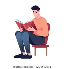 Hombre leyendo un ícono de libro aislado