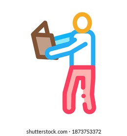 man reading book icon vector. man reading book sign. color symbol illustration