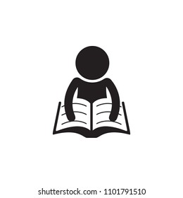 a man is reading a book illustration. Element of library icon for mobile concept and web apps. Detailed a man is reading a book icon can be used for web and mobile on white background