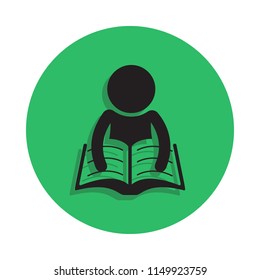 a man is reading a book illustration. Element of library icon for mobile concept and web apps. Detailed a man is reading a book icon can be used for web and mobile