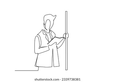 man reading a book inside train subway bus standing city life line art
