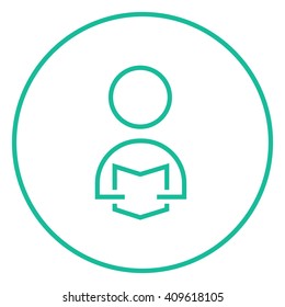 Man reading book line icon.