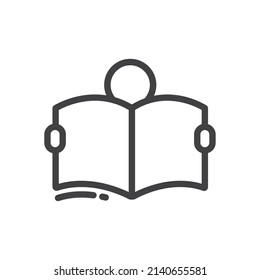 A man reading a book, a newspaper, icon, vector.