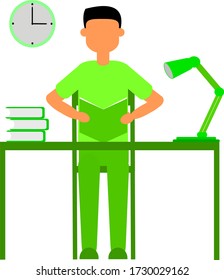 man reading book vector character flat design