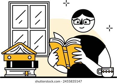 A man reading a books