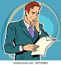 man reading document