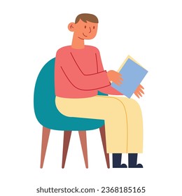 man reading illustration vector isolated