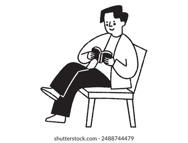 Man reading with legs crossed_2