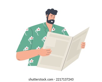 Man Reading News, Man Holding Newspaper