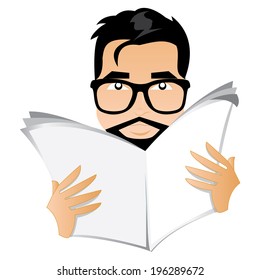 Man reading newspaper